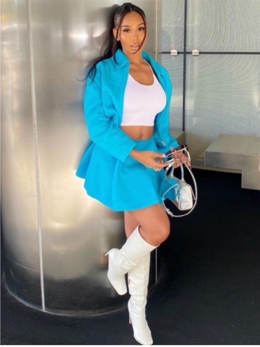 🩵 SET: textured bomber jacket + skort sky blue size S
NWT - Picture 4 of 5